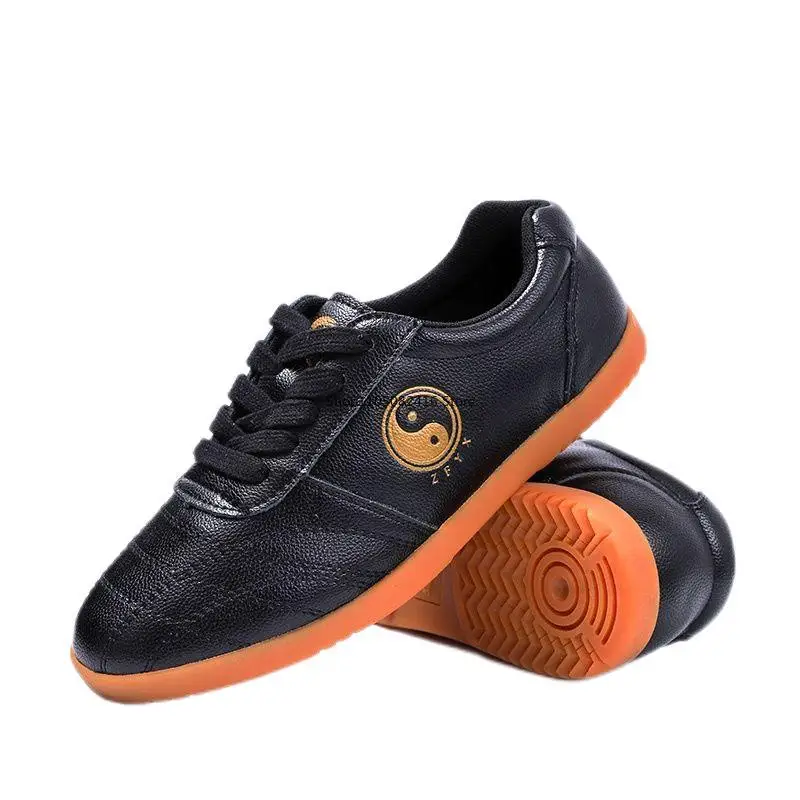 الرجال النساء الجلود تاي تشي أحذية عدم الانزلاق أكسفورد أسفل أحذية الكونغ فو منخفضة أعلى فنون الدفاع عن النفس أحذية تدريب التايكوندو أحذية رياضية #6