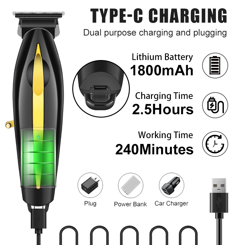 

Hair cutting machine Compact Hair Clipper Portable Wireless Charging Home Use LED Indicator Light Suitable trimmer for Men