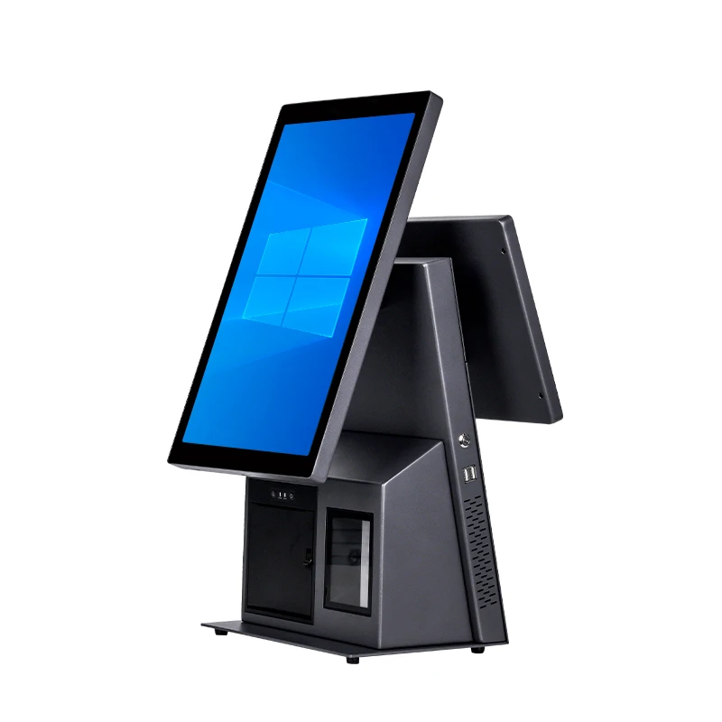 ATV&UTVHBAPOS Q57 Dual Screen POS System Cash Register, Point of Sale Hardware with Built-in Thermal Printer