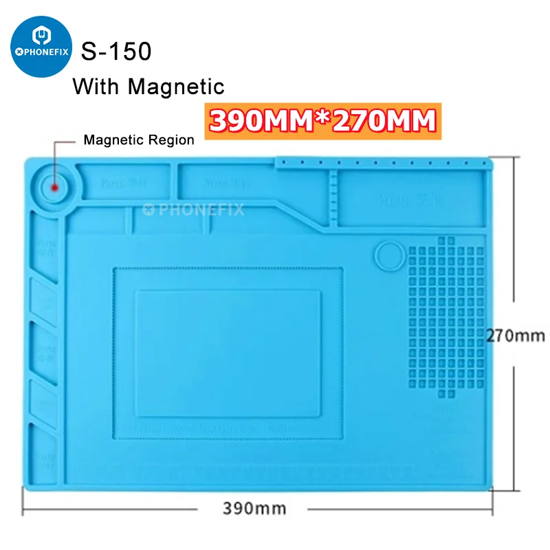 S-160 Portable Insulation Repair Pad Heat-Resistant ESD Safe Silicon Mat Magnetic Work Pad BGA Rework Station Desk Platform