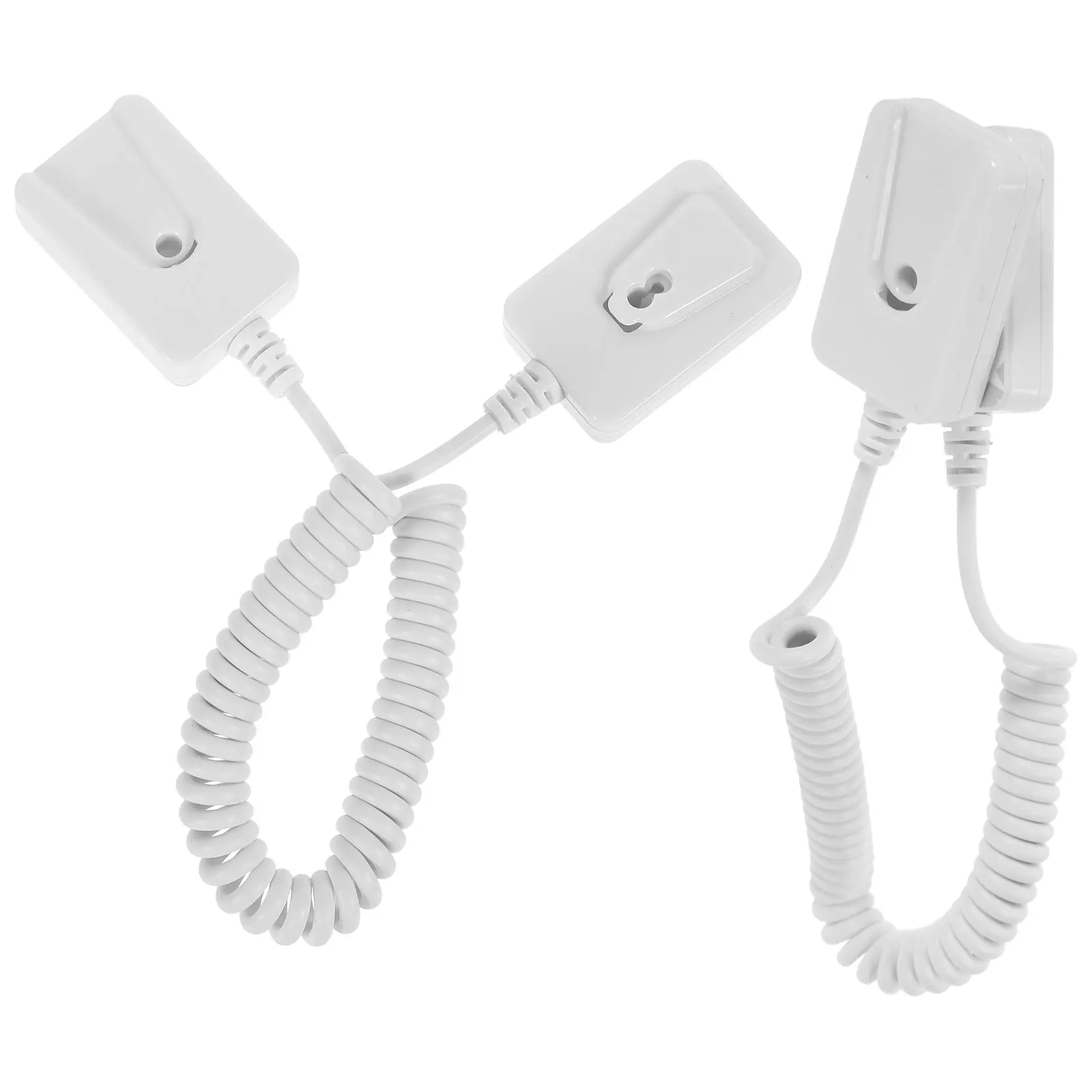 

2pcs Remote Control Tether Anti Lost Rope Hook Self Adhesive Wall Mount Security Cable Lock White Square Shape Fits All Types
