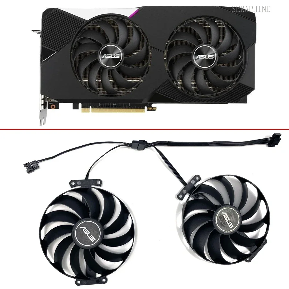 2PCS New 95mm 7PIN T129215SU 12V 0.5a RTX3070 3060Ti Graphic Card Fan Cooler for ASUS Geforce RTX 3060 Ti 3070 DUAL OC Fan