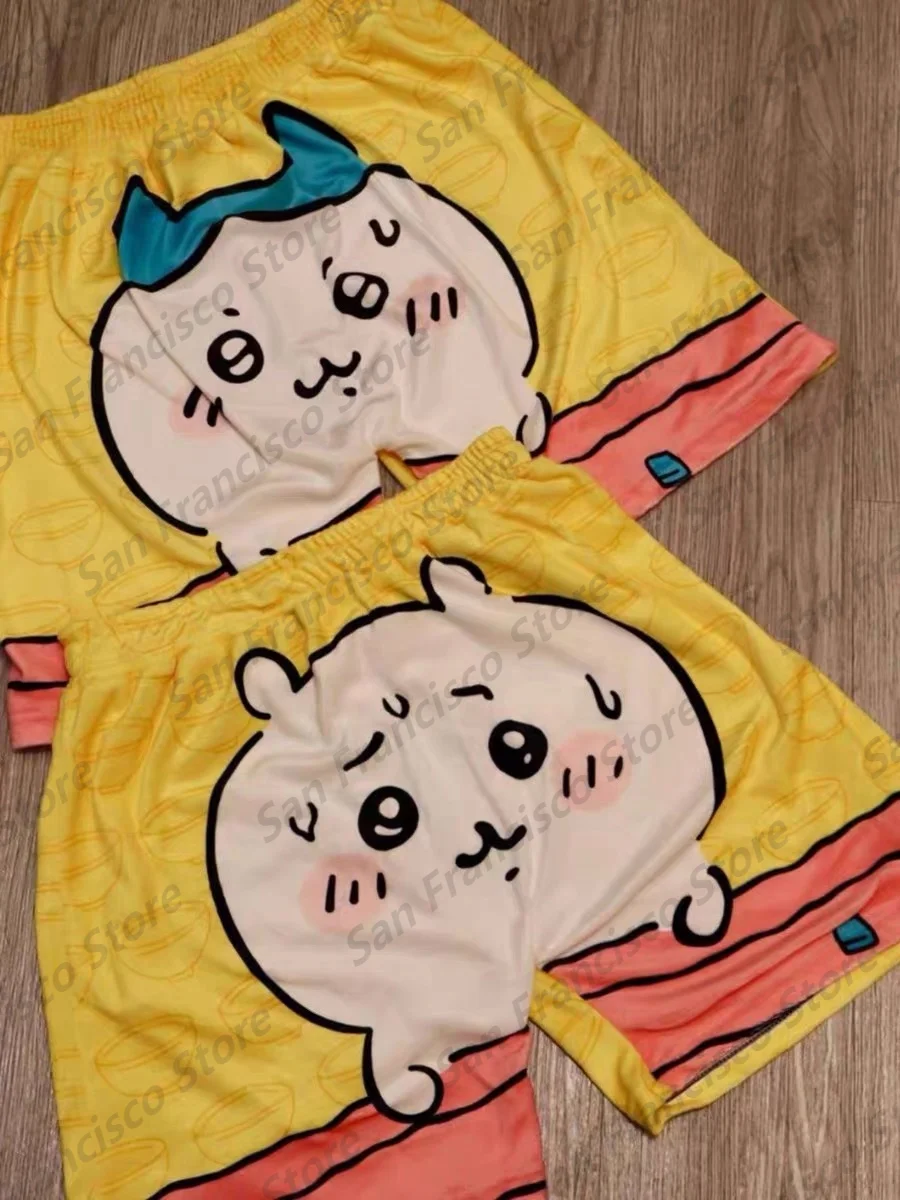 2024 New Summer Boys&Girls Chiikawa Cartoon 3D Printed Cute Shorts Home Pajama Pants KID/Adult Casual Parent-Child Sports Shorts