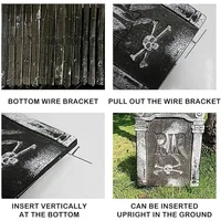 4pcs Halloween Yard Signs Tombstone Decoration Cemetery Foam Haunted House Graveyard for House Outdoor Party Prank Props 3