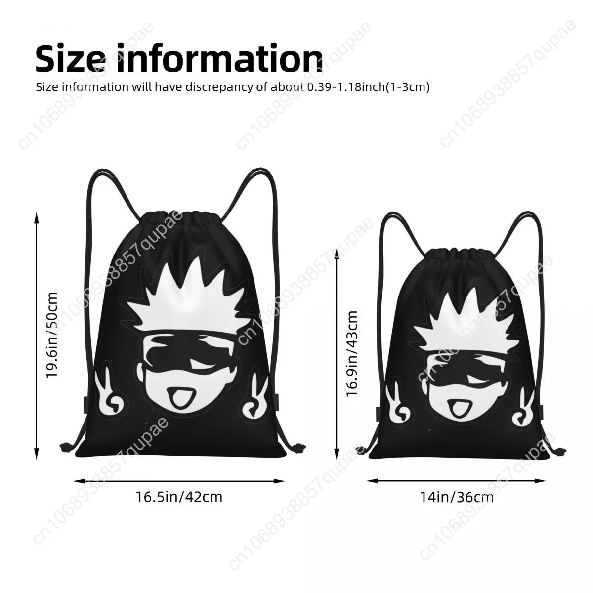 Grappige leraar Jujutsu Kaisen Anime Trekkoord Rugzak Gym Sport Sackpack Gojo String Bags voor hardlopen