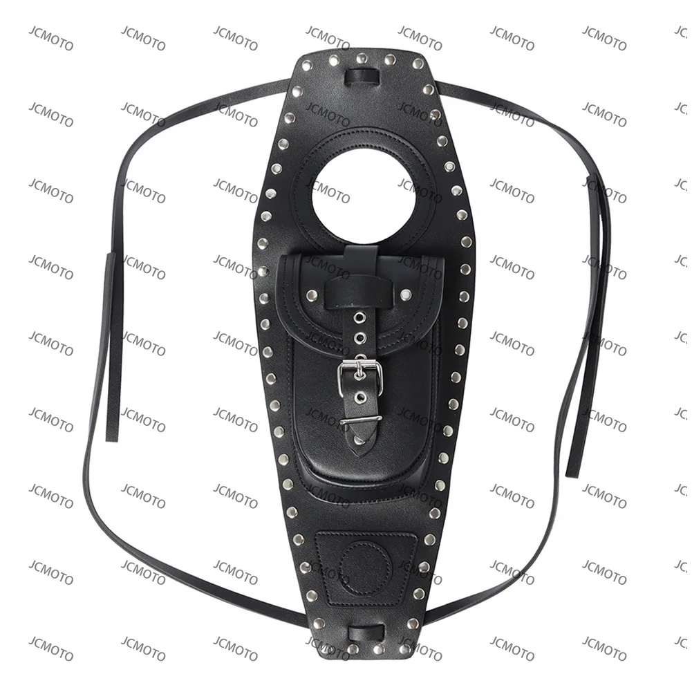 Accessories Motorbike Fuel Gas Tank Cover Panel Dash Console Center Pouch Rivet Bag PU Leather For Harley-Davidson 48 Iron 883