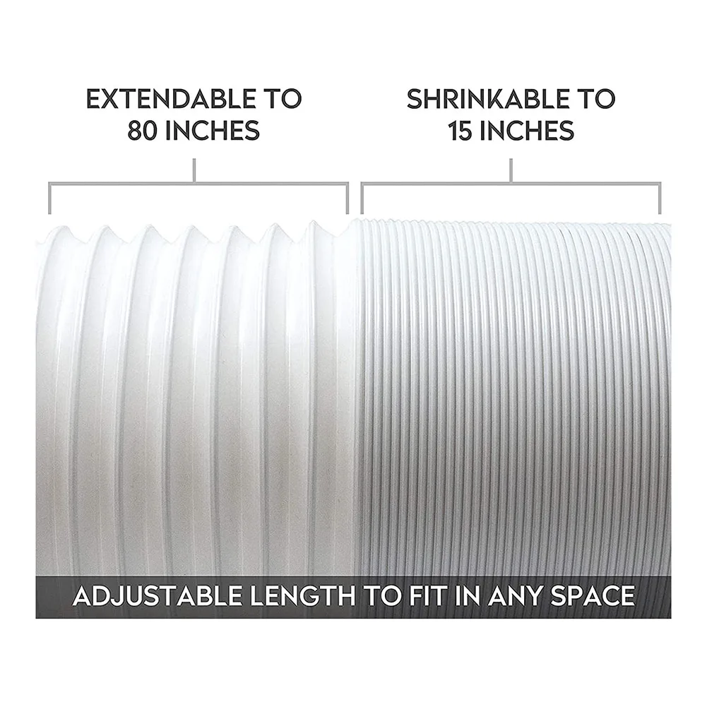 Manguera de escape 130 mm, Manguera de escape para aire acondicionado, Manguera de PVC, Tubo de aire acondicionado, Manguera de ventilación, Retrátil 2 M