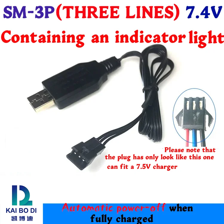 SM-3P 7.4V Three lines interface automatic intelligent drone FPV charger light USB