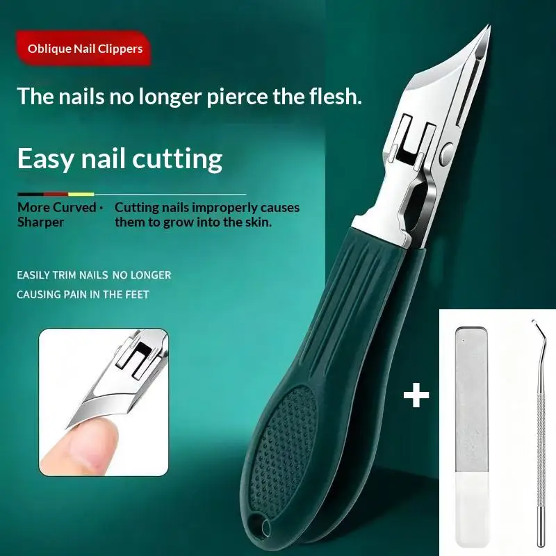 25 Degree Anti-Splash Oblique Nail Clipper Slant Edge Eagle Beak Toe Nail Trimmer Portable for Outdoor Hiking Use