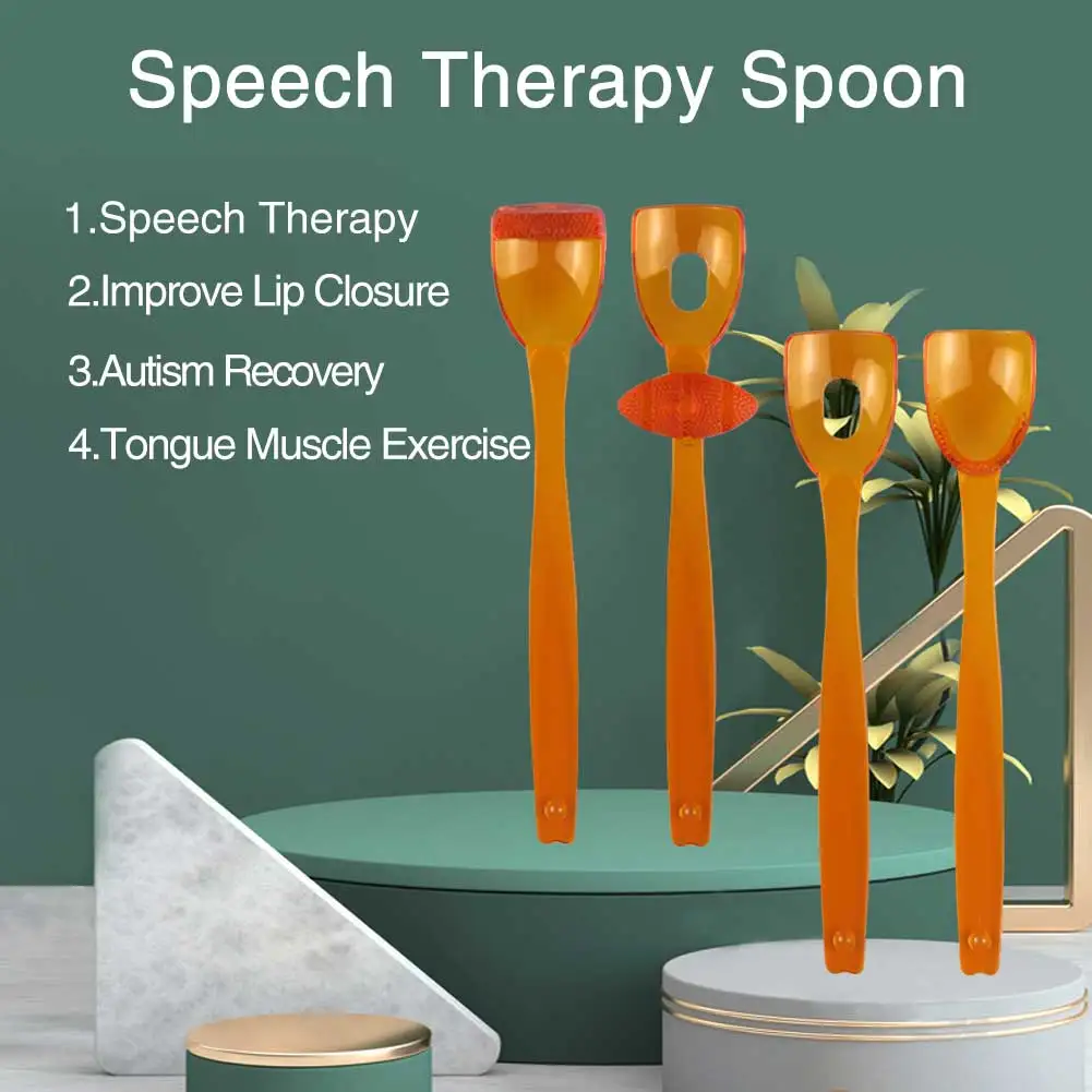 4 Stück Sprach- und Zungenmuskel-Trainingshilfen, Therapie-Lippenverschluss-Massager, Übungsgerät für Autisten-Rehabilitation, Aussprachehilfe – Detail 1