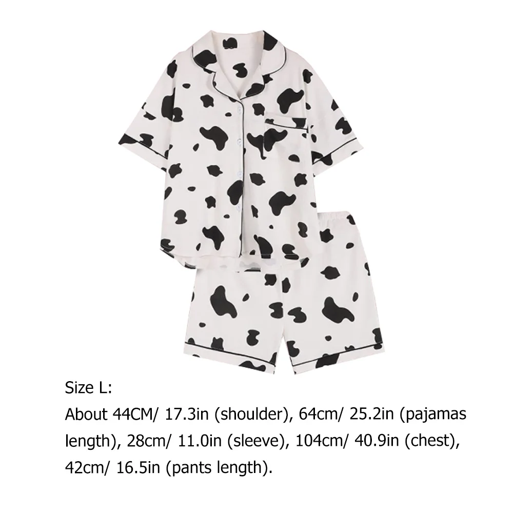 Cow Pajamas Fashion Clothes for Sleeping Short-sleeve Nightclothes Home Nighty Woman Nightgown Pattern Men