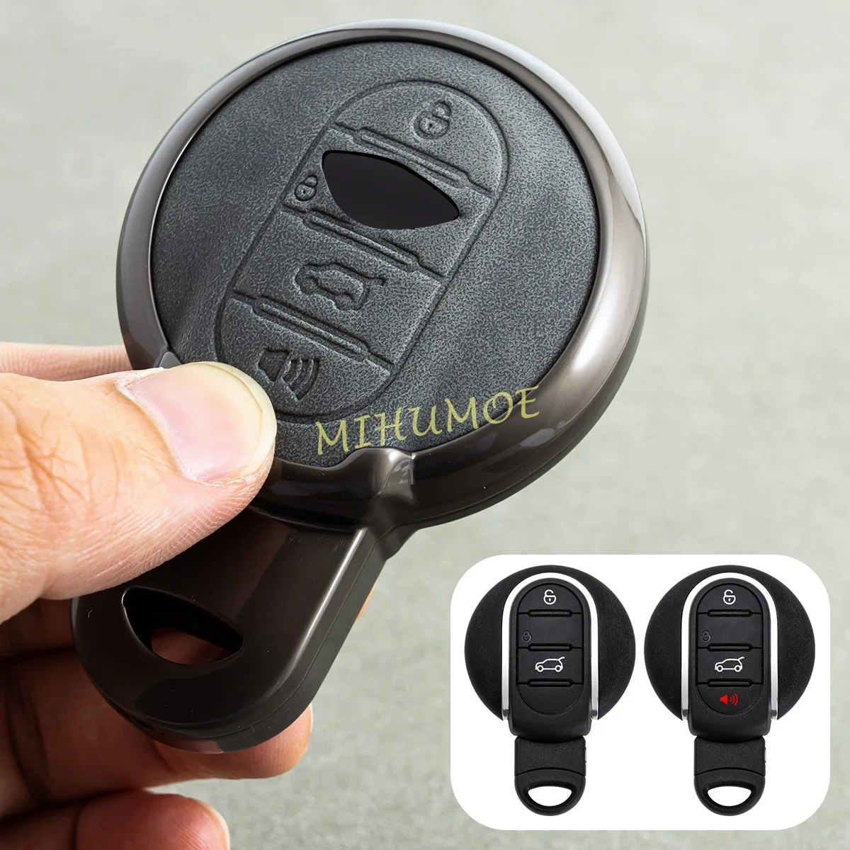 

Alloy + Leather Car Key Case Cover Shell Fob For Mini Cooper Countryman Clubman F55 F56 F57 F60 2018 2019 2020 2021 2022 2023