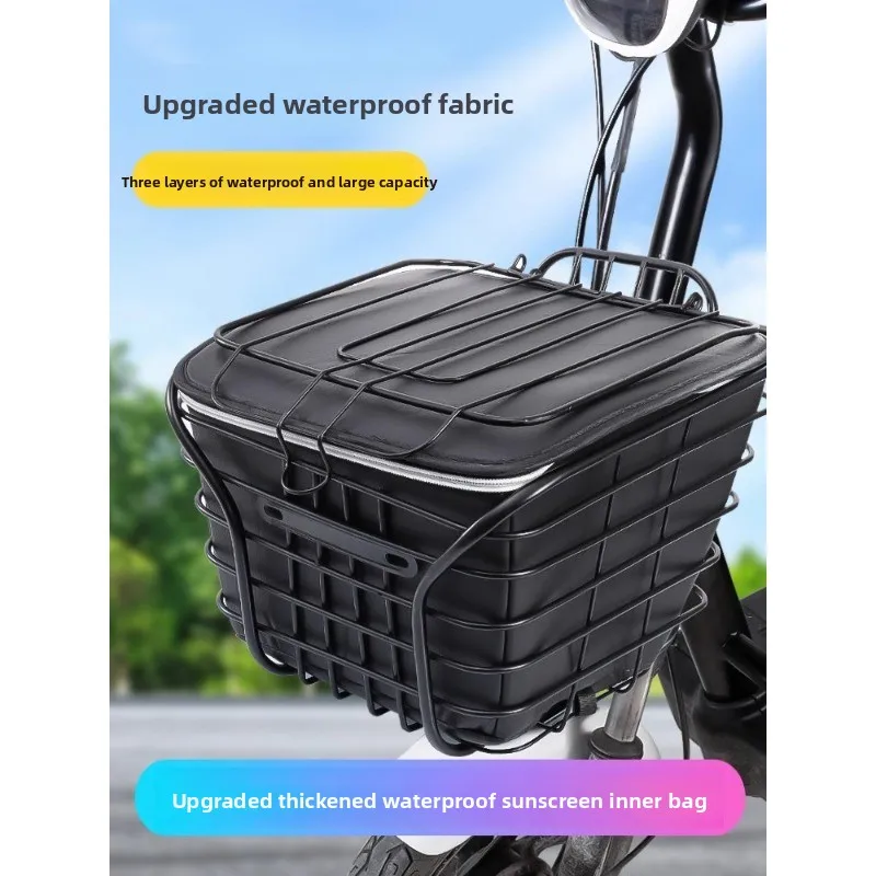 

Корзина для велосипеда с электромобилем, водонепроницаемая подвесная сумка, передняя корзина для автомобиля, аккумуляторная корзина для велосипеда, карман для хранения велосипедной коробки