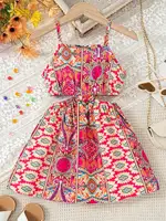 HWMFSNHFZ Vitality Printed Girls' Dress - Summer Casual Style, Perfect for Daily Outing 2