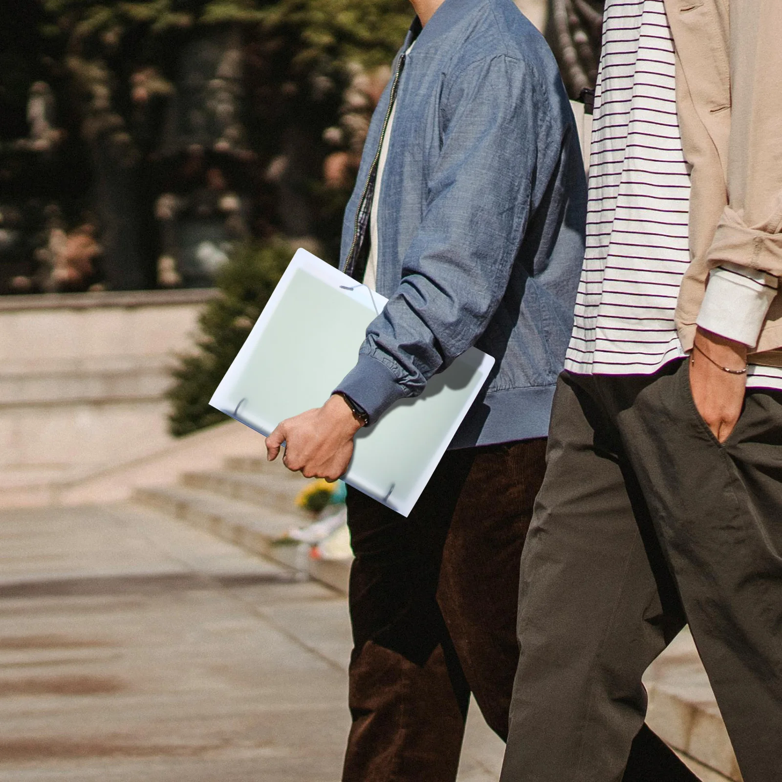 

Portable Loose Leaf Binder Plastic Cover Notebook Shell Elastic Strap Files Organizer Document Folder for School Office