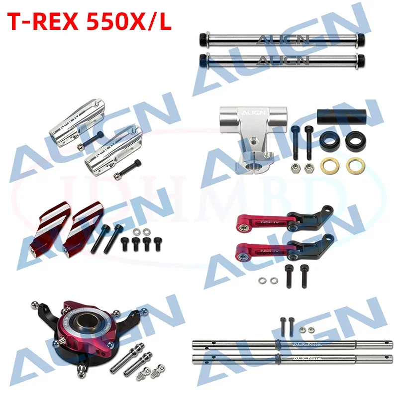 ALIGN T-REX 550X L Main Rotor Housing Main Rotor Holder CCPM Metal Swashplate Feathering Shaft Main Shaft Parts RC Helicopter