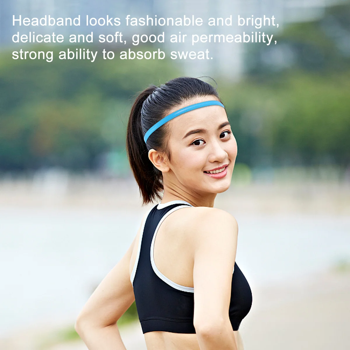 

5Pcs Sports Headband Elastic Sweatproof Non-Slip Stretchable Soft Hair Bands for Running Workout Sports Headbands