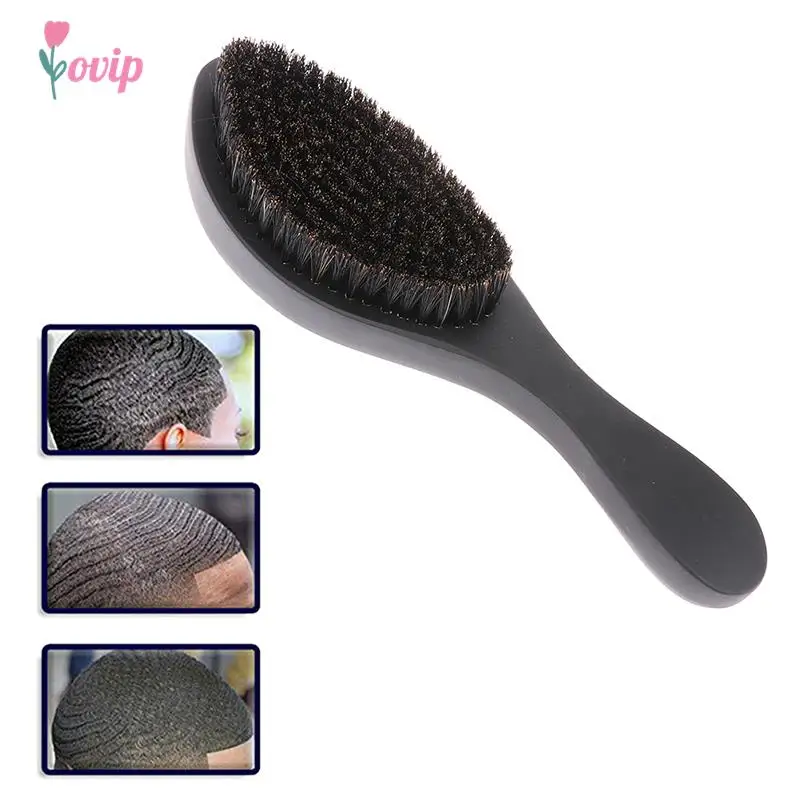 1Pc Curved Soft Bristle Hairbrush Massage Comb Anti-static Hair Scalp Paddle Brush Beech Wooden Handle Comb Styling Tool