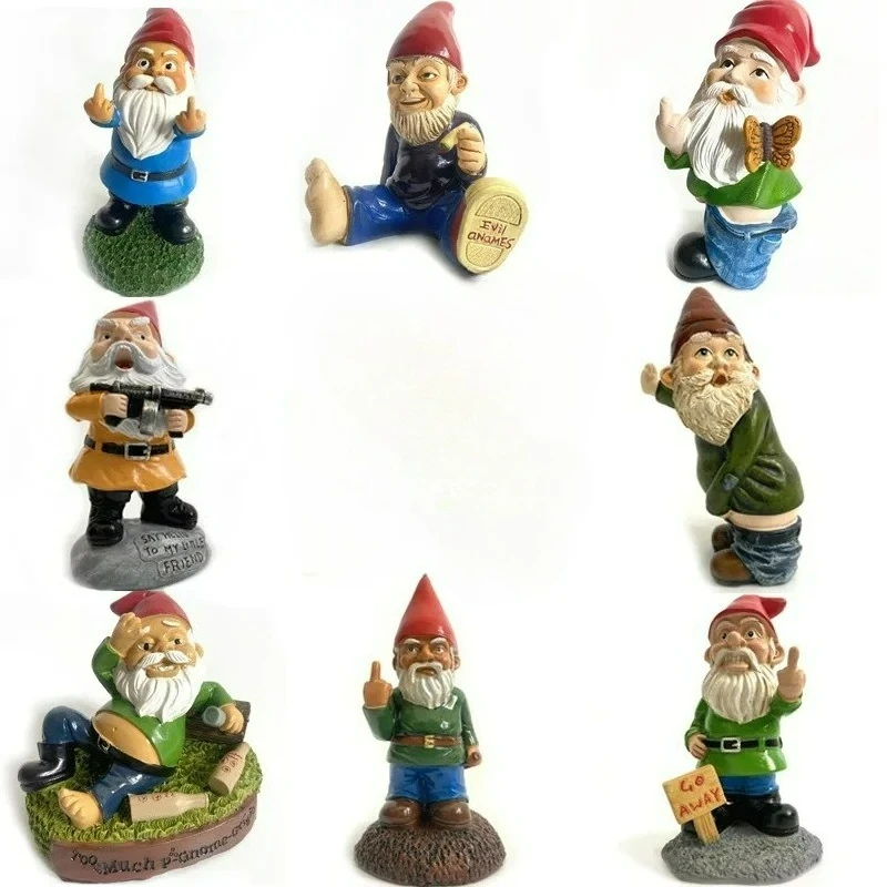Mini Garden Christmas Decoration Home Ornament Resin Crafts Gnome Statue Old Man Christmas Gift Dwarf Resin Statue Decoration