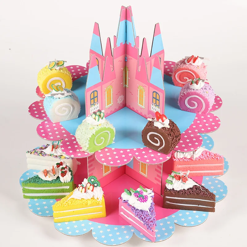 Dessert table Candy afternoon tea heart tray Paper multi-layer castle cake stand Dessert table display stand