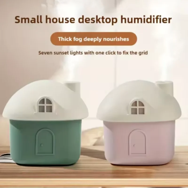 New Mini Desktop Humidifier Compact USB Powered Ultra Quiet High Mist Output for Home Bedroom with 7 Color LED Lights
