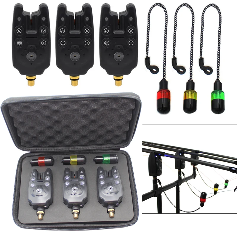 

1Set Carp Fishing Bite Alarm Kit Swinger Bobbin Water Resistant Fishing Swingers For Carp Fishing Tackle Accessories Equipment