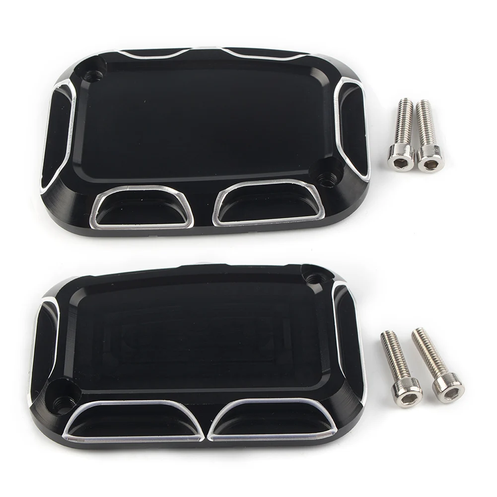 Shallow Cut Motorcycle Brake Master Cylinder Cover For Harley Touring Street Glide FLHTC FLHT FLHTK FLTR FLHX FLHXS etc.