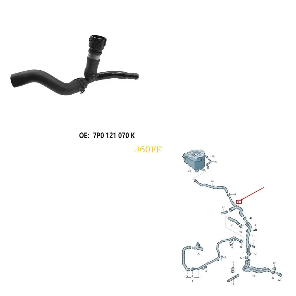 

J60F Транспортная жидкость шланг 7P0121070K Утечка Проектирование Дизайн, устойчивая к износу и коррозии