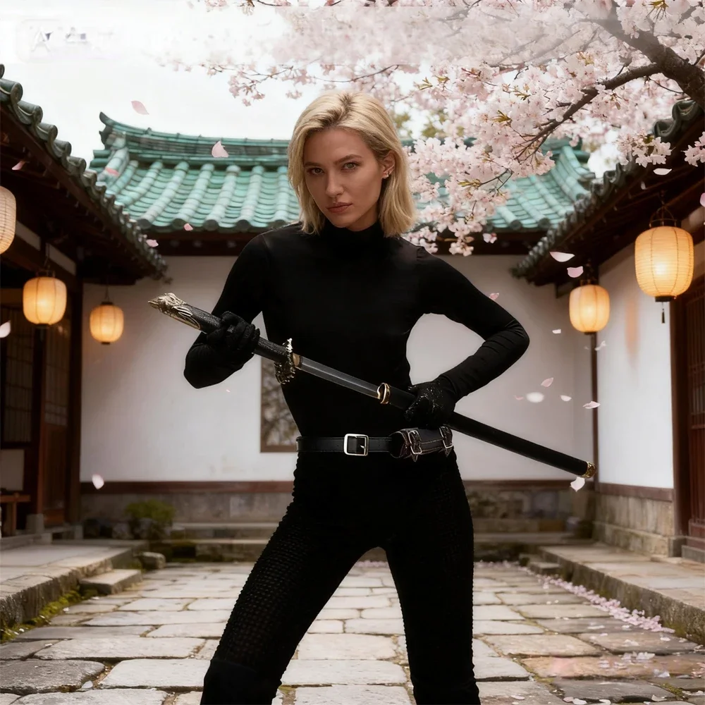 Pasek do cosplayu w stylu retro z regulowaną pochwą samurajską, skórzany stojak na miecz rycerski z PU, pas biodrowy.