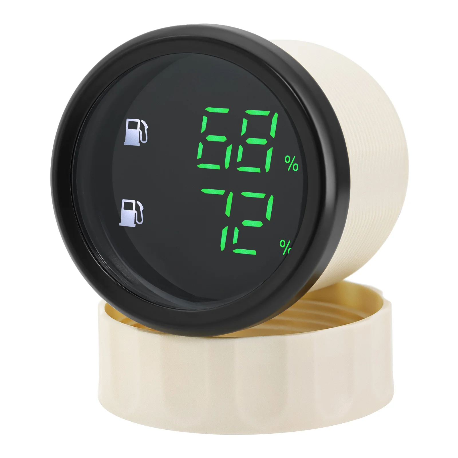 Waterproof Digital Dual Gauge with Alarm 0-190 ohm 52mm 2 IN 1 Fuel Level Indicator Gauge Auto Boat Yacht 12V 24V Customized