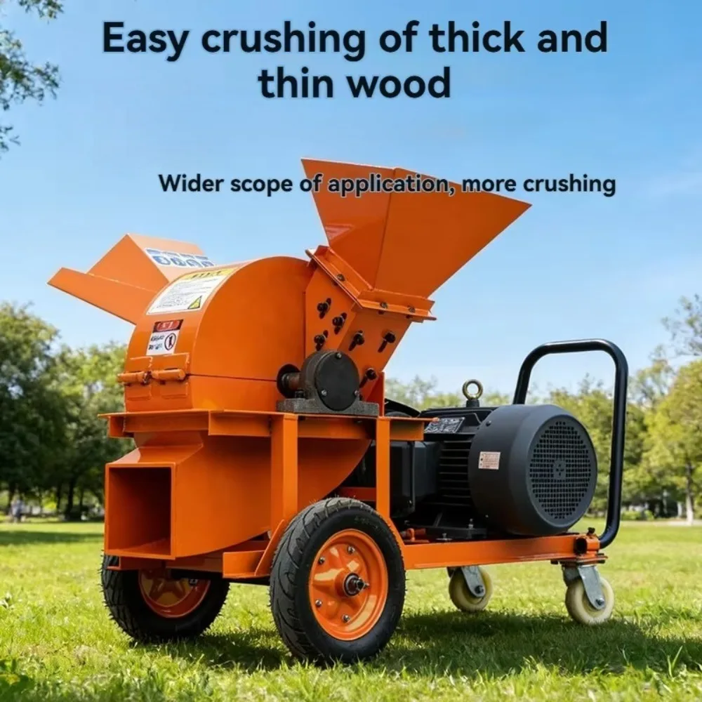 Garden Forestry Mechanical Wood Crusher Large Branch Leaf Shredder For Orchard Grape Straw Waste Processing