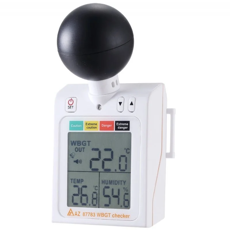 AZ87783 LCD Heat Index Meter Prevention of Heat Stroke Temperature and Humidity Meter Outdoor Hot Environment Temperature Monito