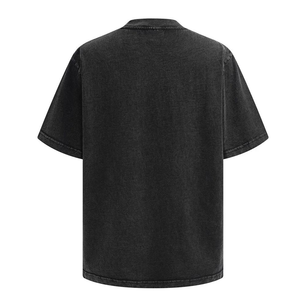 

Vintage Distressed Black T-Shirt Men's Retro Streetwear Cotton Tee Short Sleeved Streetwear Tshirt for Couples Tees Top