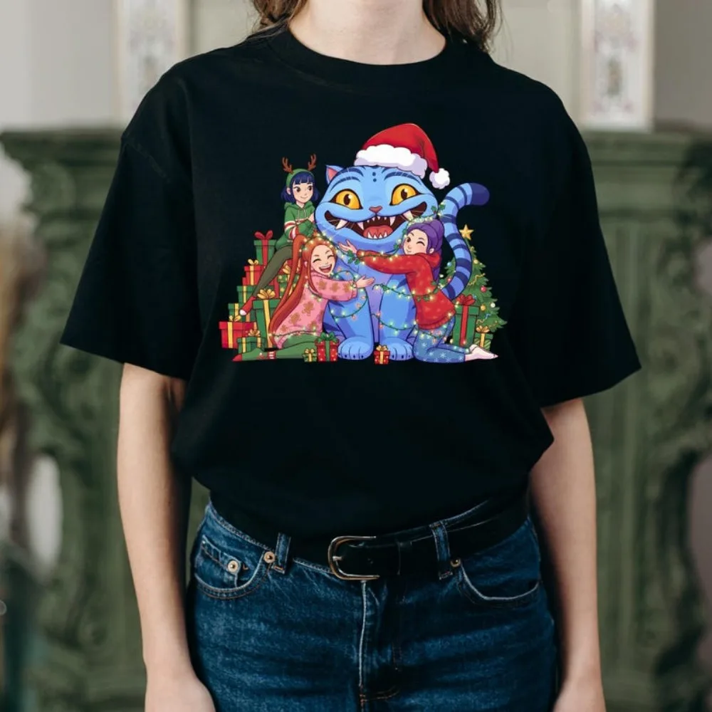 Christmas Kpop Demon Hunters Tiger Tops Kpop Huntrix Christmas T Shirt Hunters Shirt Short-sleeve Streetwear Fashion Clothes