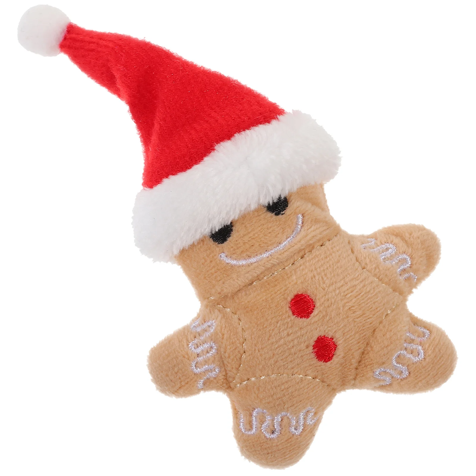 

Plush Dog Toy Gingerbread Man Shape Cat Chew Kitten Toys Teething Christmas Catnip for Cats Indoor