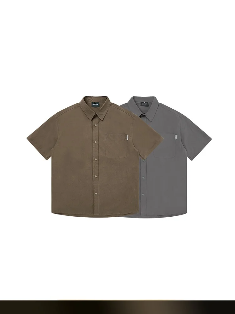 

NTED Японская винтажная рабочая рубашка из хлопка с коротким рукавом, мужская летняя свободная рубашка из чистого хлопка для пар