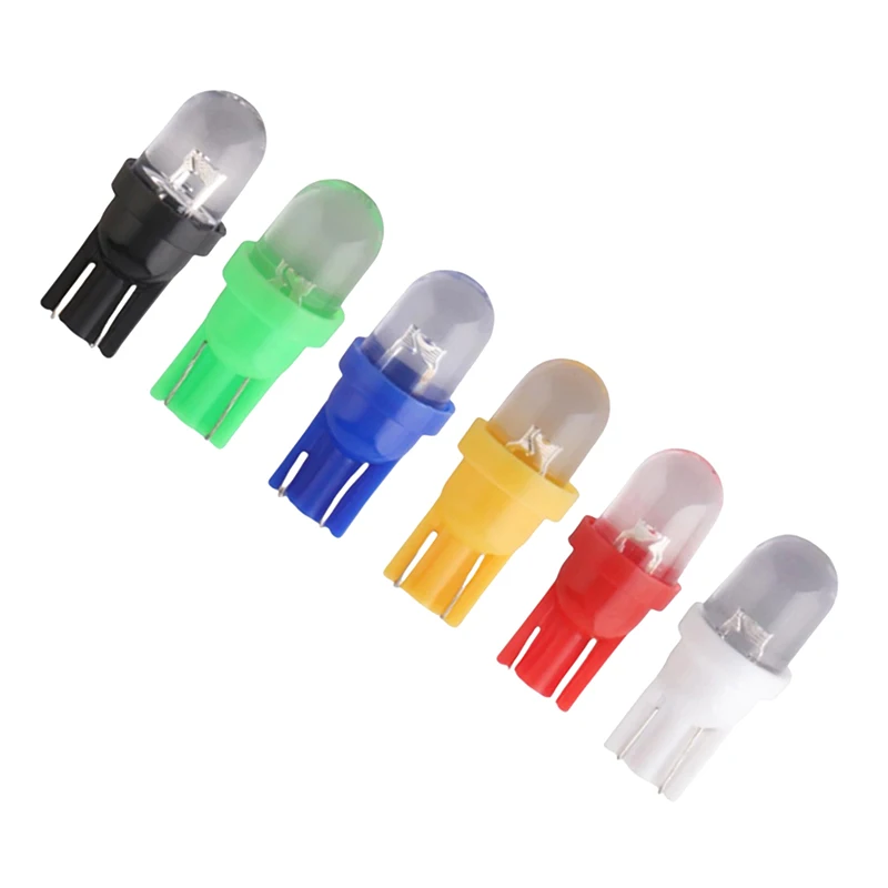 10Pcs 12V LED T10/W5W Bulbs - Transparent Lens for Car Instrument Cluster, Door Lights & Arcade Pinball