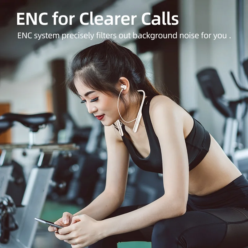 QCY-C2 Fones De Ouvido Magnéticos Neckband, Fone De Ouvido Sem Fio, Bluetooth 5.2, 50H Long Standby, Headset Esportivo, 0.068s, Baixa Latência Earbud