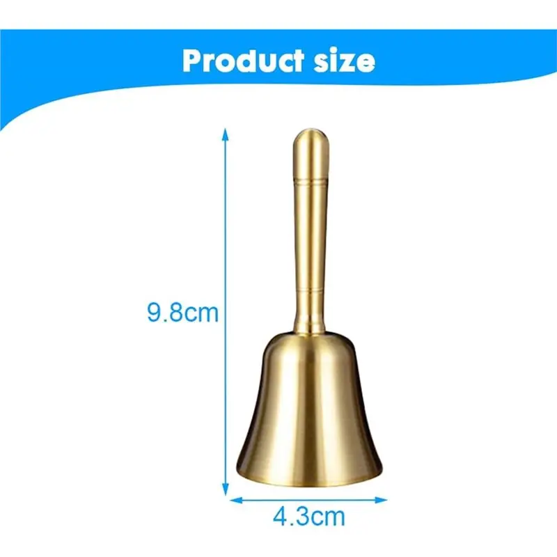 ABVJ-Hand Bell Classic، جرس وجبة عالي، جرس طاولة متعدد الوظائف، جرس استقبال للمدرسة، الكنيسة، عيد الميلاد