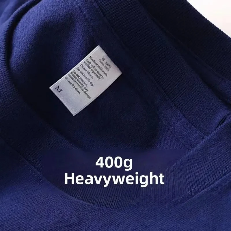 Zwaargewicht T-shirt van puur katoen met korte mouwen Tianqing Kleur Zomer Losvallend Unisex Basic Sle Comfortabel Ademend Casual...
