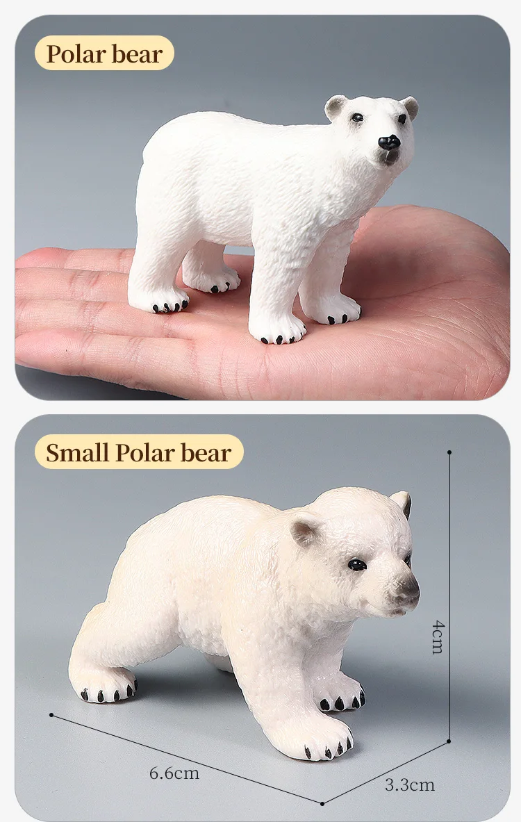 Eisbär-Actionfiguren-Spielzeug – simuliertes Ozean-Meer-Tier, solides Modell-Figuren-Set für Dekoration und Sammlung, ideales Geschenk – Detail 4