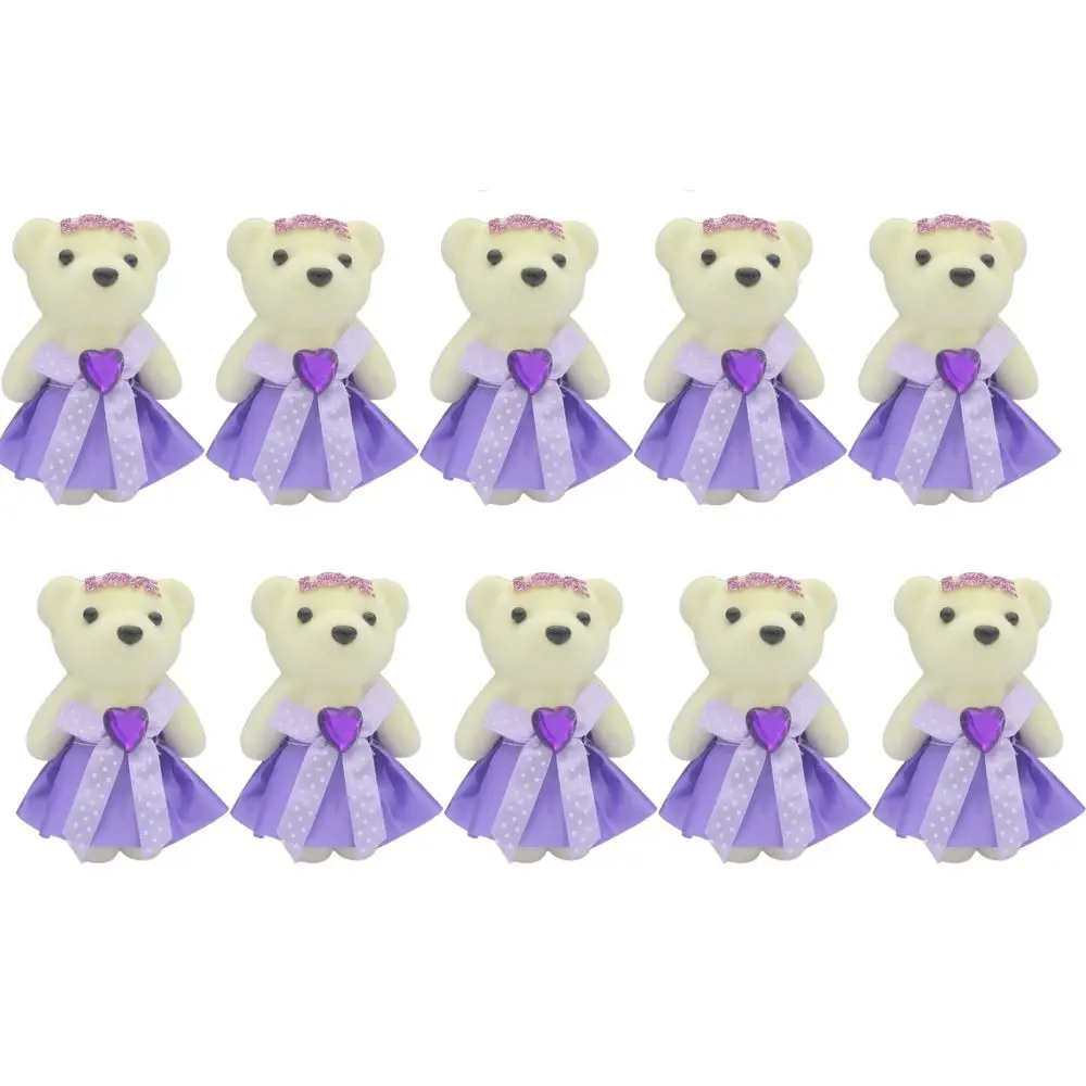 10pcs/set Foam Bear Bear Plush Foam Toys Plush Animal Cartoon Mini Bear Flower Bouquet DIY Plush Doll Cartoon Bouquet Doll