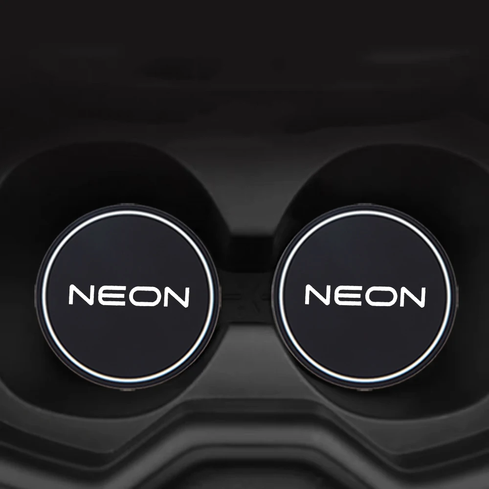 

2Pcs Car Coaster Water Cup Slot Non-Slip Pad Auto Interior Silicone Pad Decoration For Chrysler Neon Car Styling Accessories