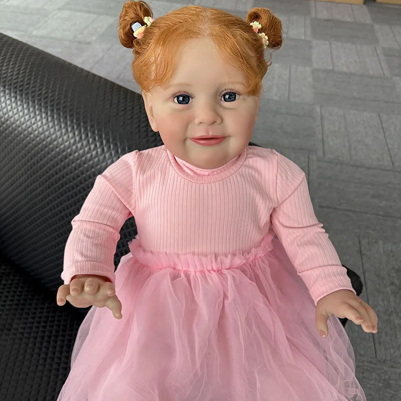65CM 26インチ巨大サイズリボーンドール幼児ベビードールゾーイ愛らしいプリンセスガール多くのディテールが施された塗装肌、血管が見えるボネカス