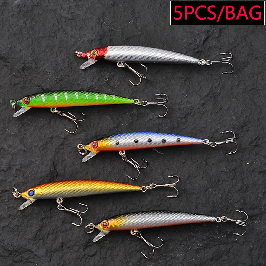 5pcs Floating Jerkbait Minnow Hard Bait Artificial Wobbler For Bass Pike Trolling Crankbait Fishing Lures Set Tackle Swimbait