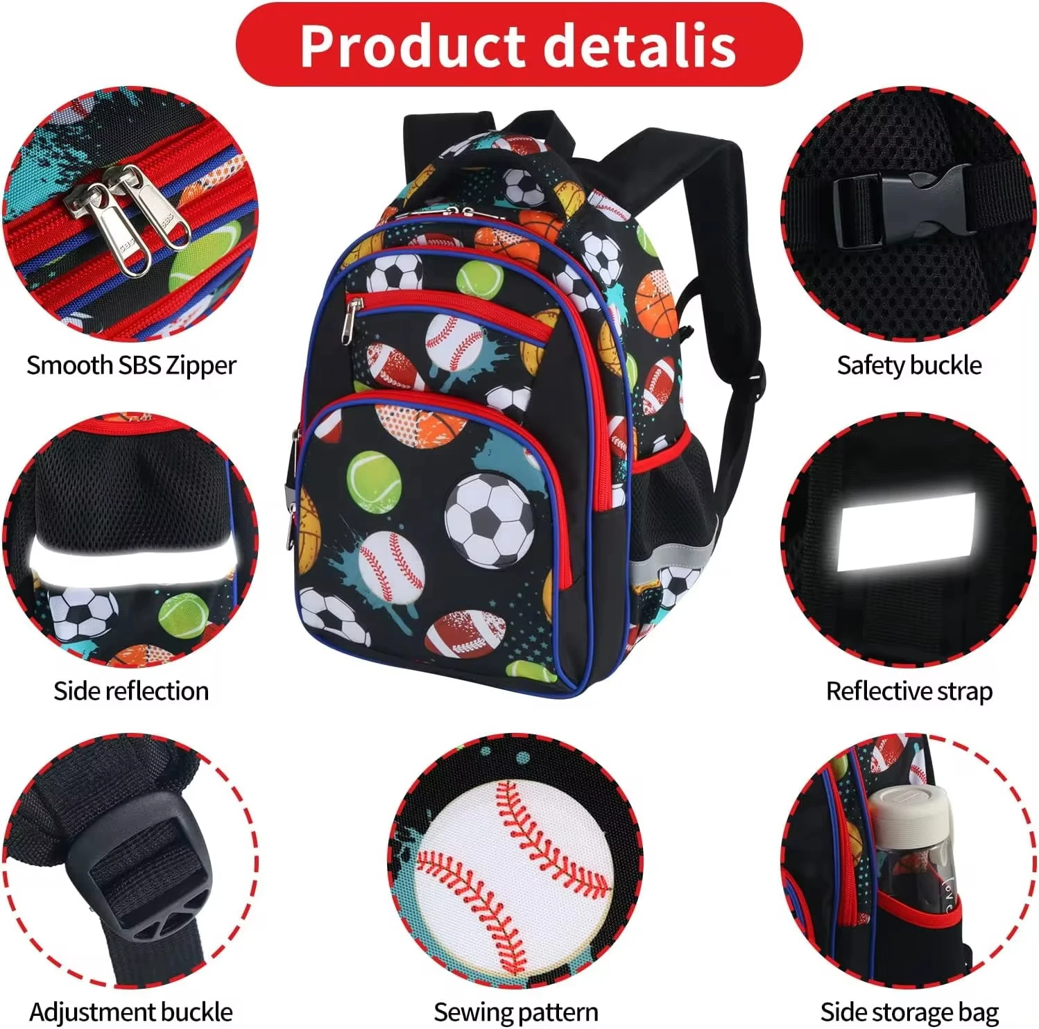 AOK Backpacks For School Boy, Football Cartoon Backpack, Primary School Bags For Boys,High Quality Children Soccer Mochilas