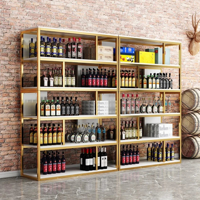 

Display Shelves Wine Rack Bottles Restaurant Holder Storage Display Cabinet Metalic Sitting Room Cremalheira De Vinho Furniture