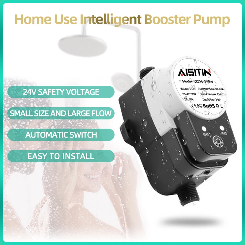 Imagem -02 - Aisitin Booster Pump para Baixa Pressão de Água Auto Pressure Controller Heater Boost Doméstico para Casa 24v 180w