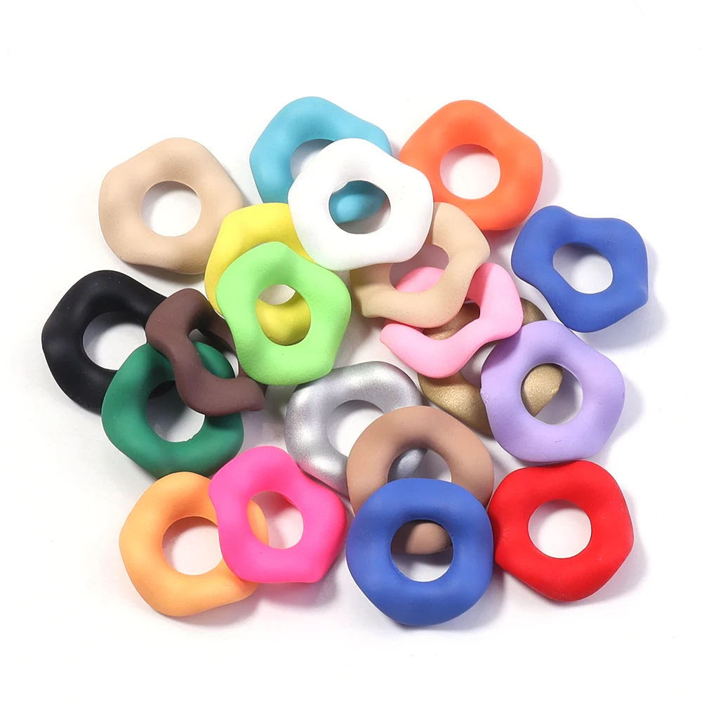 20 Stück 16mm Acrylperlen in Bonbonfarben, bunte Donut-Perlen für DIY Schmuckherstellung, Armbänder, Handyketten, Schlüsselanhänger-Zubehör – Detail 13