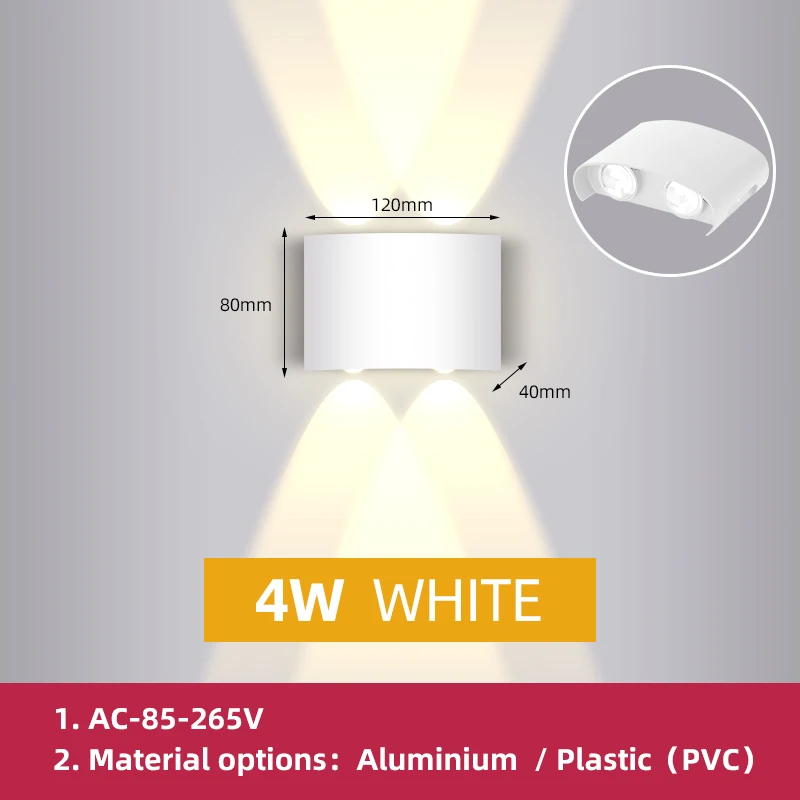 Wandlamp Waterdicht Exterieur Aluminium Tuin Straat Buiten Led Binnenplaats Lamp Glans Veranda Huishoudelijke Apparaten Gevel Lamp